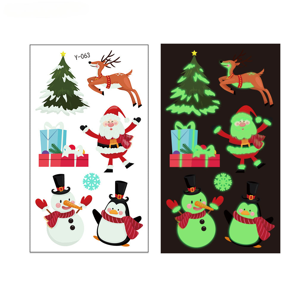 Wholesale of Christmas Night Glow Tattoo Stickers for Children